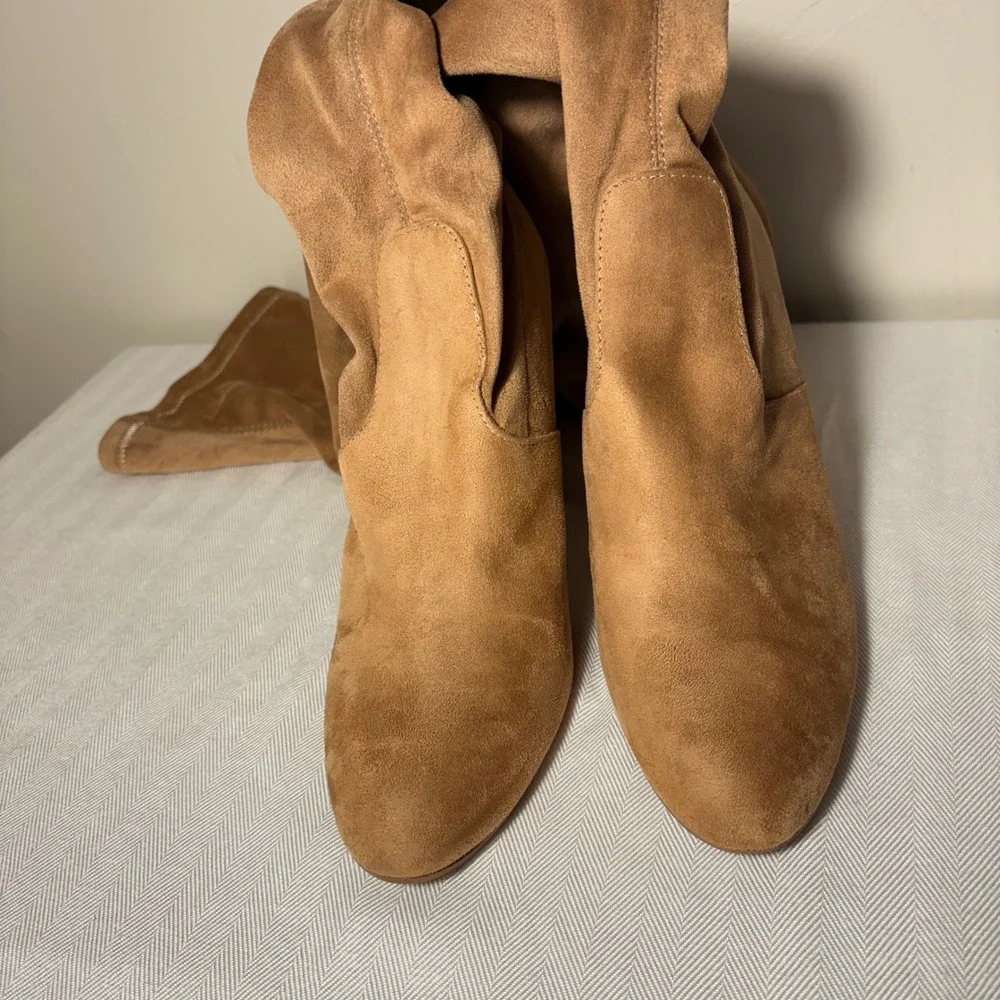 Steve Madden‎ Emotions Thigh High Over the Knee Pull On Sock Boots Block Heel 8